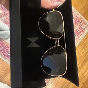 Black and Gold Aviator Sunglasses